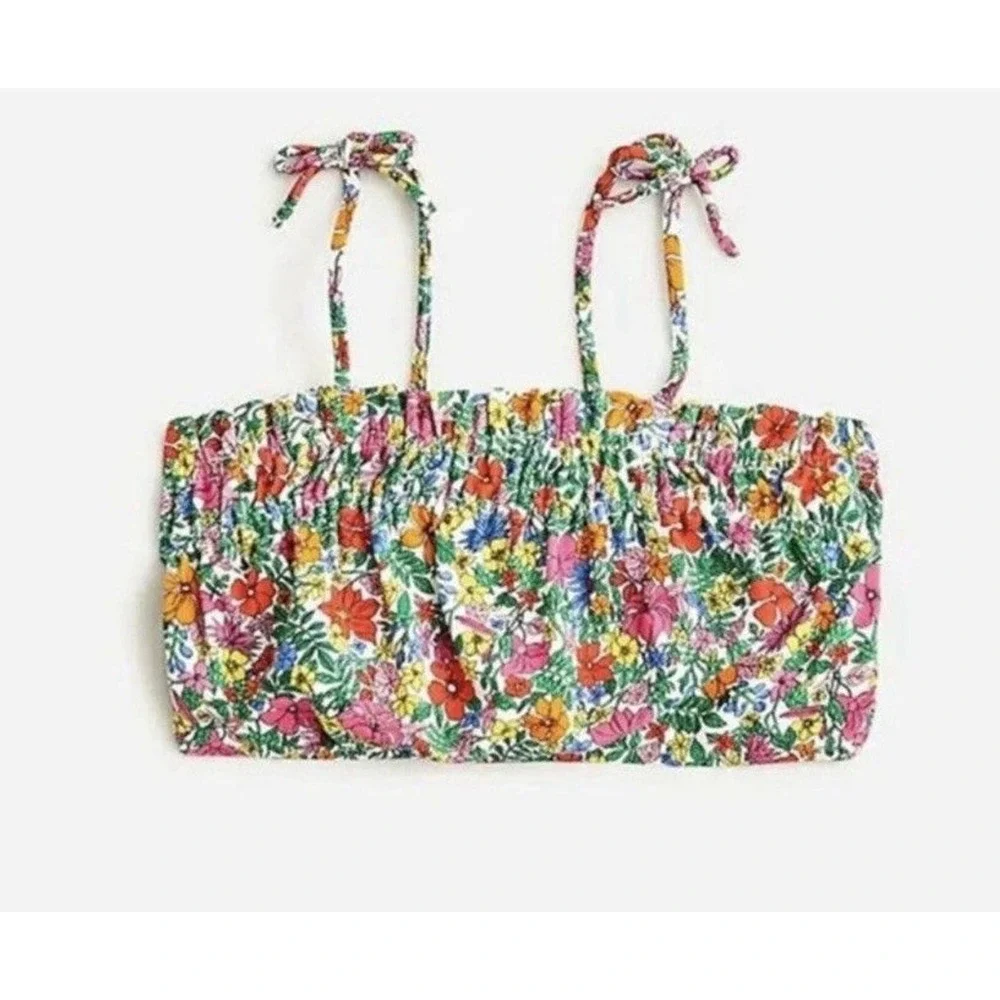 J. Crew‎ Crewcuts Girls Swimsuit Floral Top UPF 50+ Size 4/5 New
